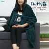 หมอนผ้าห่มแมว Fluffy (สีเขียว)