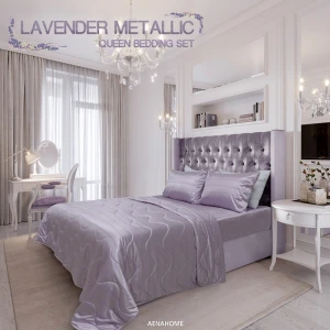 Lavender Metallic Bedding Set