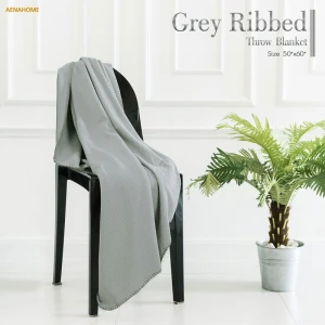 ผ้าห่ม Grey Ribbed Throw